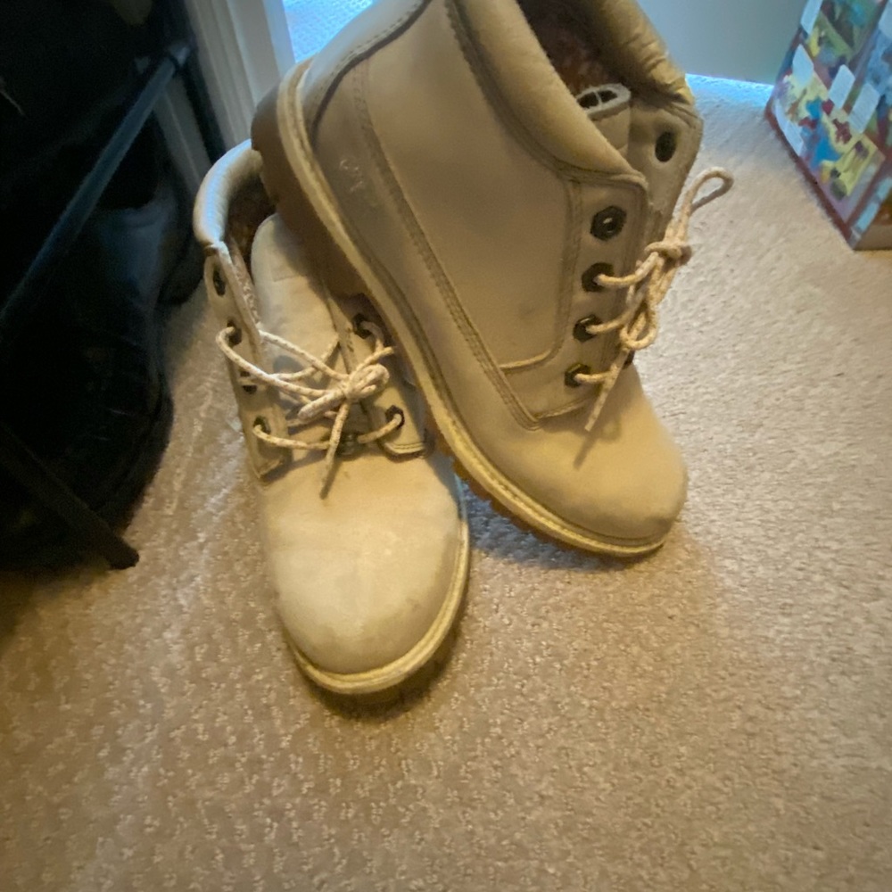 Gray timberland boots